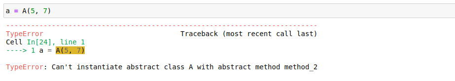 Traceback for instantiate a class with only one method defined