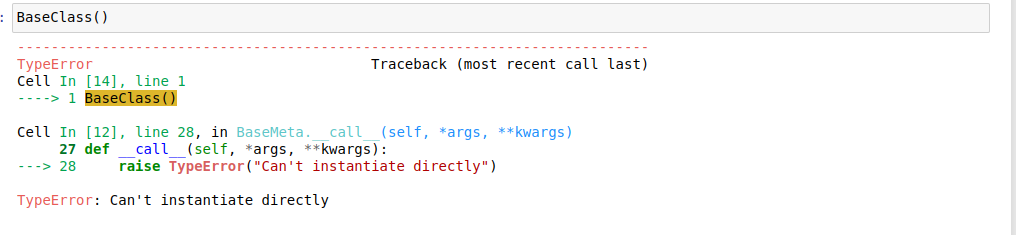 Tracback for directly instantiate BaseClass